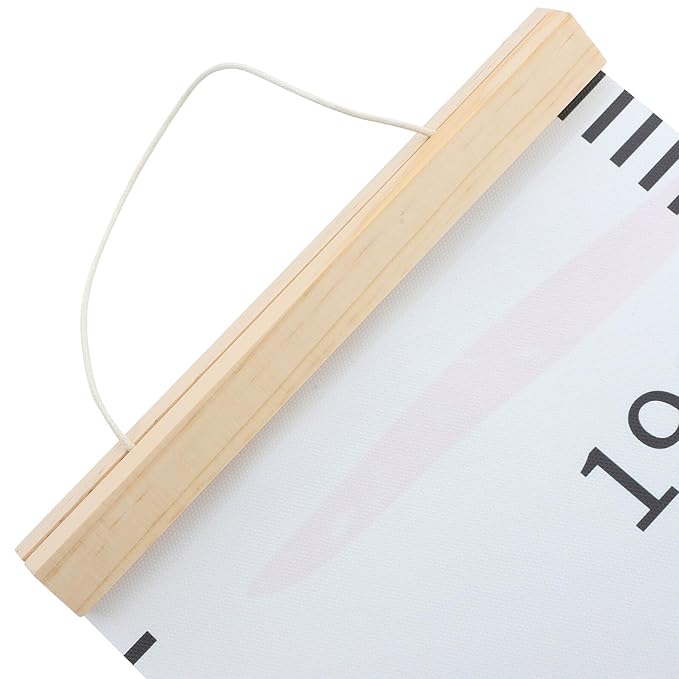 Wood Fabric Hanging Height Chart Ruler for Wall Growth Measurement Decor Sturdy Lightweight Growth Chart for Bedroom Nursery Portable Height Measuring Ruler