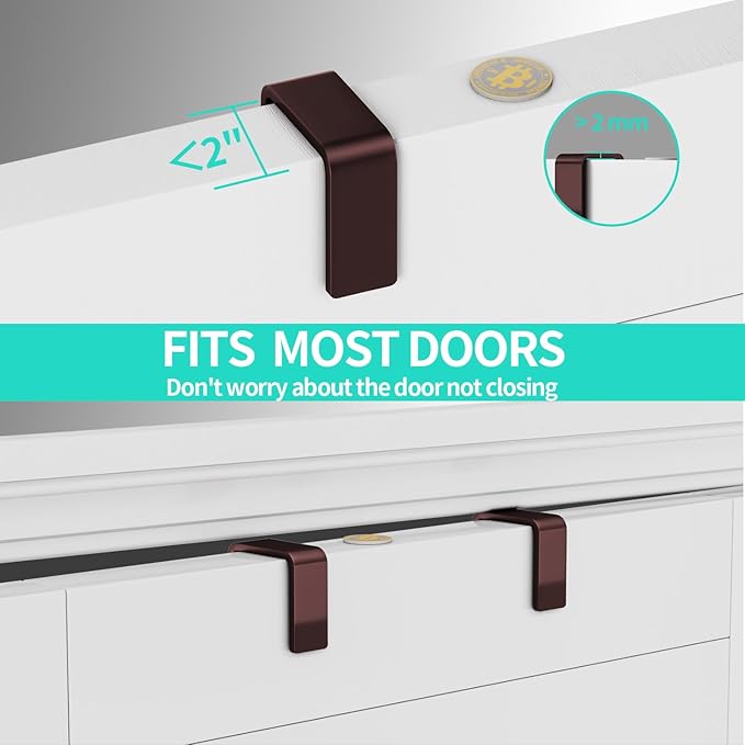 HapiRm Over Door Organizer Storage - Separable Door Organizer Hanging with 6 Metal Large Capacity Baskets for Bathroom Bedroom Kitchen Pantry Closet (Brown)