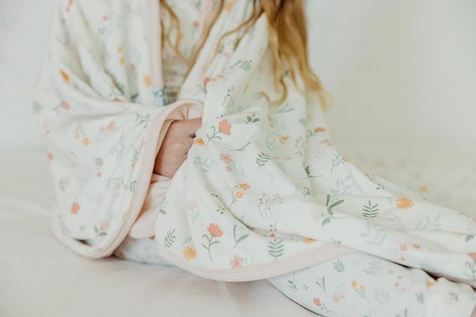 Copper Pearl Three-Layer Baby Blanket: Soft Baby Quilts for Boys and Girls | Breathable, Cozy, Toddler Blanket | Baby Quilt for Newborns | 46x46 Premium Polyester/Rayon | Mabel