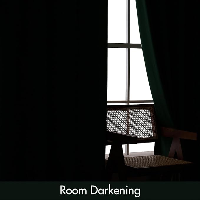 MIULEE Christmas Emerald Green Velvet Curtains Thermal Insulated Blackout Curtain Drapes for Bedroom Living Room Darkening 96 Inches Long Curtains Panels Rod Pocket Set of 2