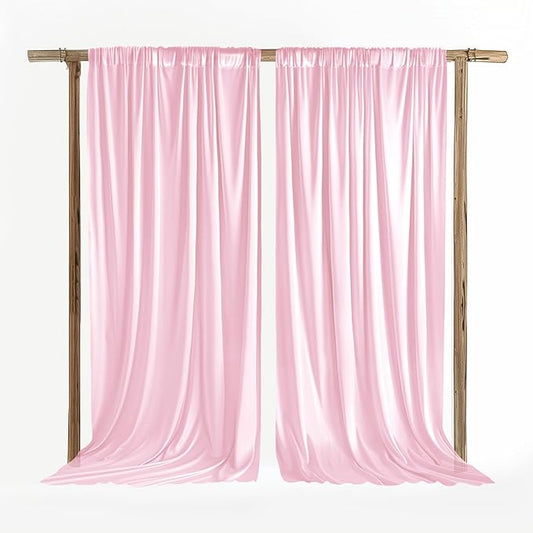 10x10ft Wrinkle Free Pink Backdrop Curtains for Parties Pink Fabric Curtain Backdrop Drapes for Wedding Arch Party Ceremony Stage Decoration