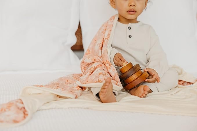 Copper Pearl Three-Layer Quilt: Soft Quilts for Boys & Girls | Breathable, Cozy Toddler Blanket | Newborn Quilt | 46x46 Premium Polyester/Rayon | Penny