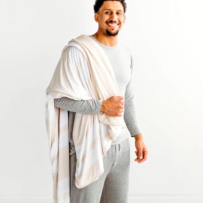 Little Sleepies Cloud Blanket, Soft Viscose from Bamboo Toddler & Baby Blanket for Boys & Girls, Lightweight, Perfect for Hot Sleepers, 65" x 85", Oversized (Oatmeal Heather)