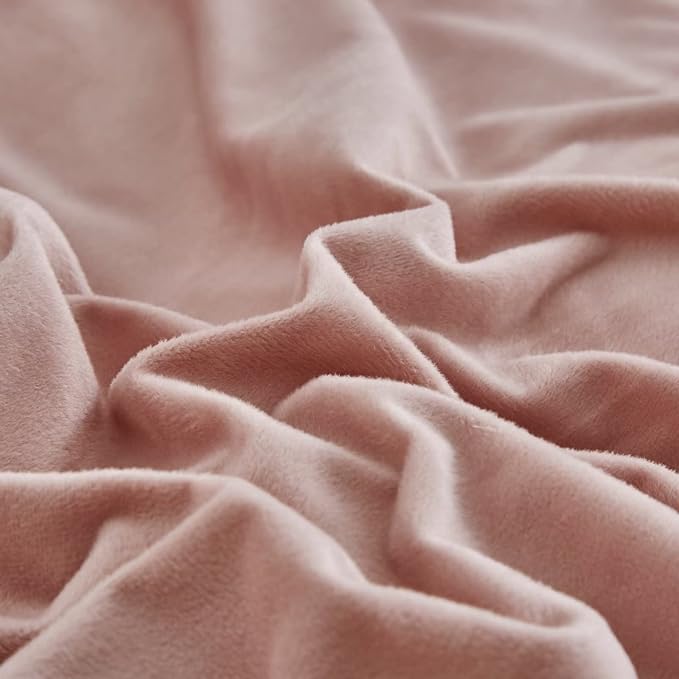 Houseri Pink Duvet Cover Queen Fluffy Light Pink Velvet Bedding Set Full Girls Blush Pink Duvet Cover Flannel Fuzzy Dusty Pink Bedding Duvet Covers Women Micromink Sherpa Plush Pink Bedding Sets Queen
