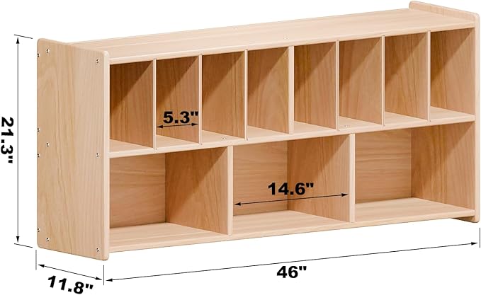Wall-Mounted Large Diaper Storage Organizer for Daycares, 11.8" D x 45" W x 21" H