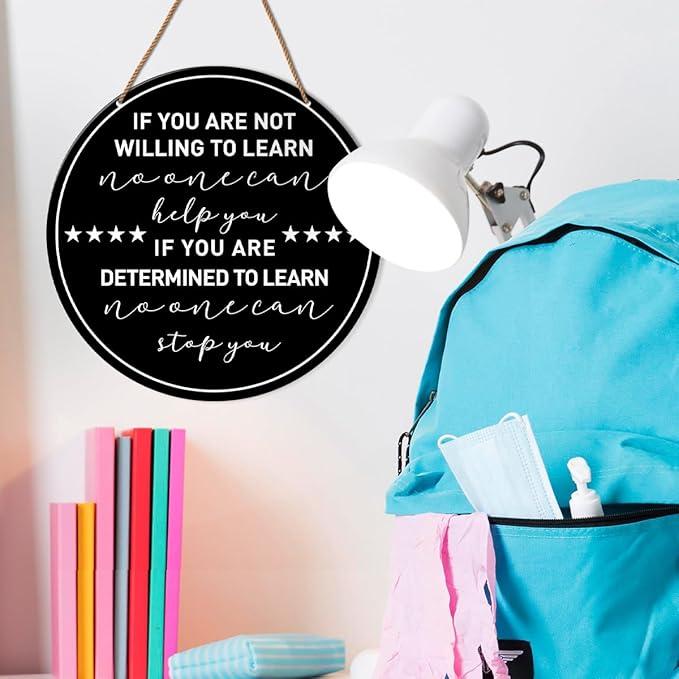HSNBT High Middle School Classroom Wall Decor, Classroom Motivational Sign Decor Teacher Kids Inspirational Bedroom Wall Decorations Hanging Sign