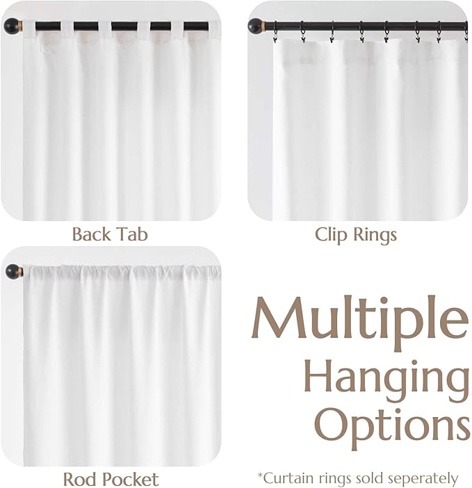 jinchan White Lined Linen Blend Curtain for Sliding Door 96 Inch Length 1 Panel for Living Room, 100 Inch Extra Wide Drape with Rod Pocket Back Tab(100W x 96L, White)