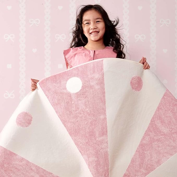 jinchan 5ft Round Rug Light Pink Washable Fun Cute Playroom Mat Non Slip Cheerful Circle Cool Rug Soft Cozy Low-Profile Playful Carousel Throw Carpet for Kids Gift Teens Dorm Entryway Bedroom