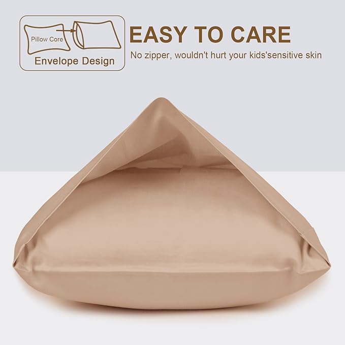 Cotton Toddler Pillowcase 14x20 Envelope: Long-Staple Cotton, Ultra Soft Breathable Durable, Travel Pillow Cover 2 Pack by Fittia