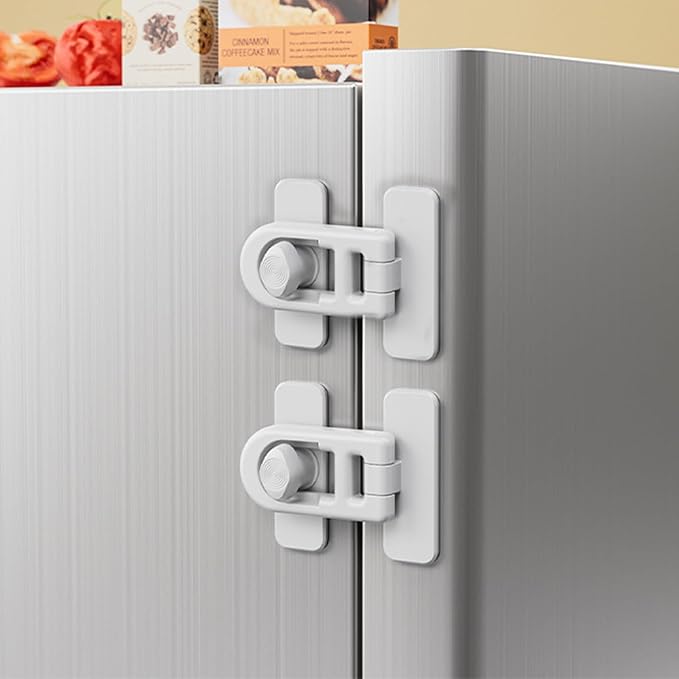 CMINGJ（2 pack） Child Safety Lock for Baby, Child proof Refrigerator Lock, for Fridge, Cabinets, Drawers, Dishwasher, Toilet and Child Safety Cabinet Lock, for Child,Kids and Toddlers, White