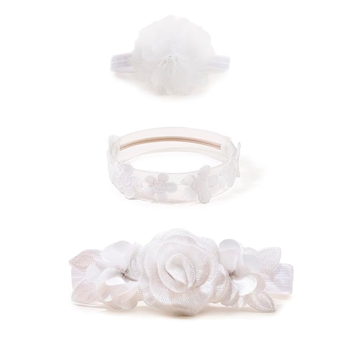 OOSAKU Baby Girl Flower Headbands Set Elastic Floral Headbands 6pcs Soft Nylon Hair Band for Newborn Toddler Hair Accessories (XKFD004)