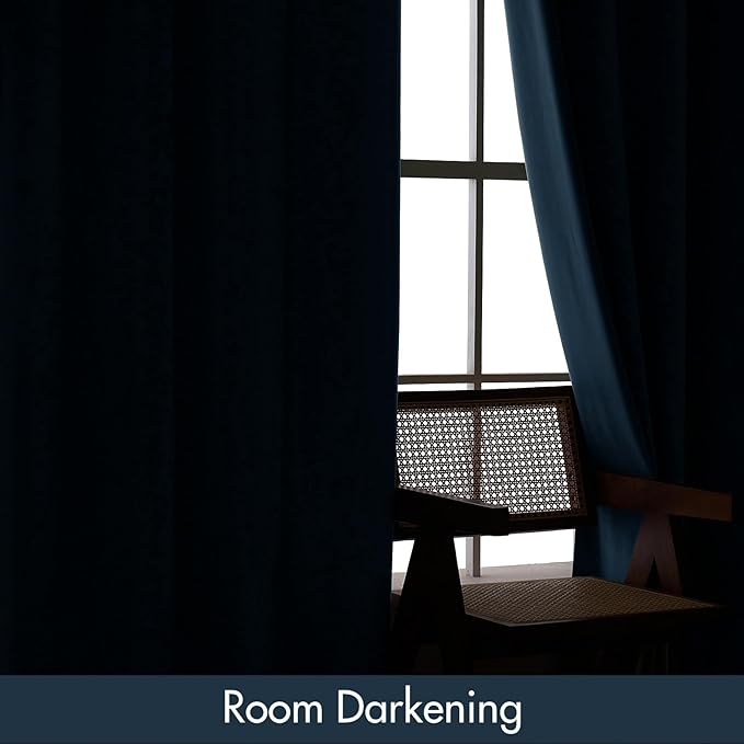 MIULEE Dark Slate Velvet Curtains Thermal Insulated Blackout Curtain Drapes for Bedroom Living Room Darkening 96 Inches Long Curtains Panels Rod Pocket Set of 2