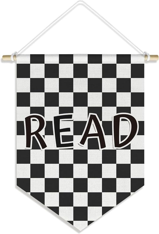 Read Wall Art Decor Banner Flag Kids Nursery Toddler Room Decor, Read Sign for Classroom Reading Corner Kid Bedroom Wall Decor, 15x11in