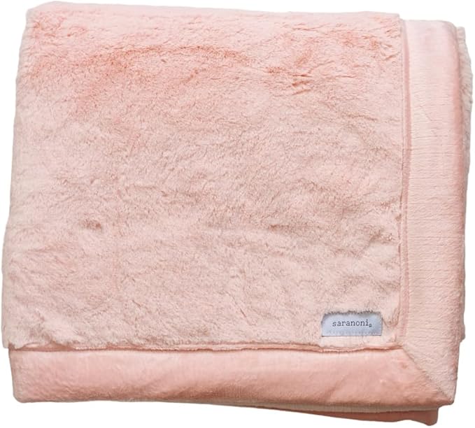 SARANONI Oversized Luxury Blanket | Breathable Super Soft, Lush, Plush Comfy Blankets for Adults | Peach Blush - X-Large 60” x 80”