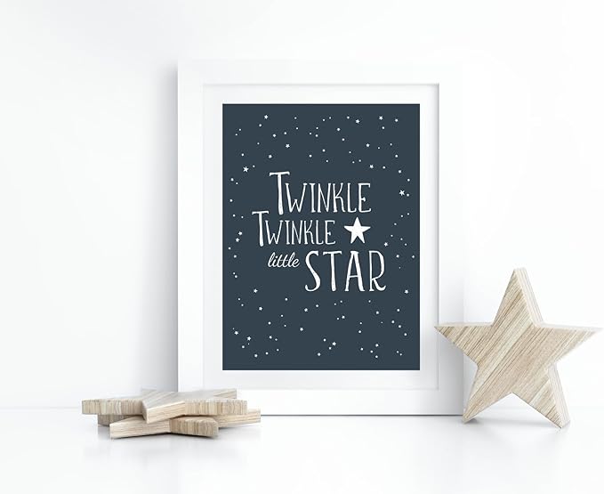 VUVUKU Space Nursery Print Themed Decor For Baby Boy Outer Kids Wall Art Lullaby And Prints Playroom
