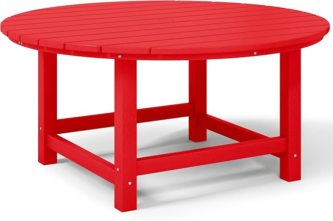 Costaelm Kids Dinner Table, Toddler Play Desk Student Desk Outdoor Childrens Picnic Tables for Children Arts & Crafts, Snack Time, Multi-Activity Table for Ages 2-8 in Home/Outside, Red