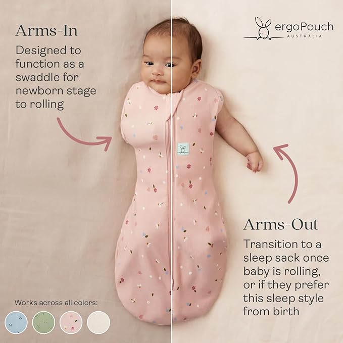 ergoPouch Cocoon Swaddle Sack 2.5 TOG - Baby Sleep Sack, Gentle Snug Fit Helps Calm Startle Reflex, Ideal for Arms In/Out Sleeping, Soft Breathable Fabric for Better Sleep (3-6 Months, Oatmeal Marle)