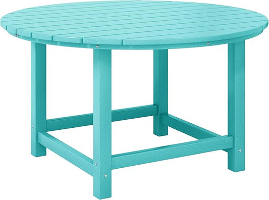 Costaelm Kids Dinner Table, Toddler Play Desk Student Desk Outdoor Childrens Picnic Tables for Children Arts & Crafts, Snack Time, Multi-Activity Table for Ages 2-8 in Home/Outside, Turquoise
