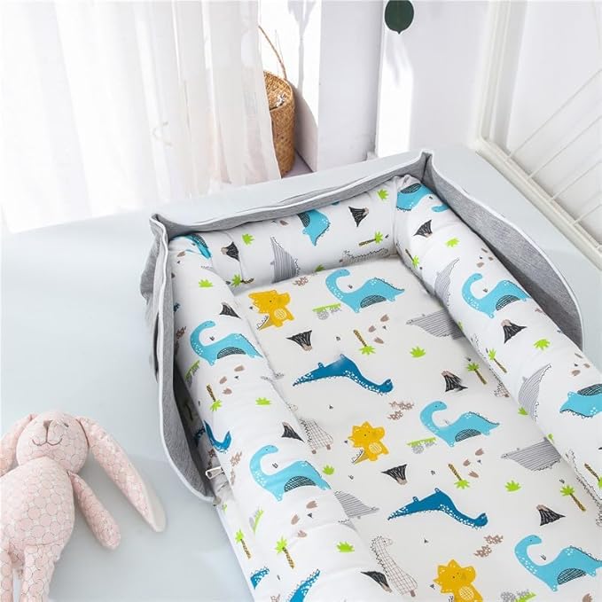 Baby Lounger Play Mat for Tummy Time,Baby Lounger for Newborn Awake-Time Pad,Portable Newborn Babies Essentials Gifts 0-24 Months Home or Travel (Long Necked Dragon)