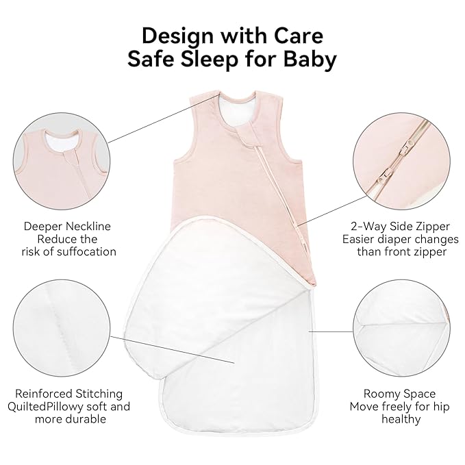 Rayon Made from Bamboo Sleep Sack 18-24 Months 1.0 Tog Ultra Soft Baby Wearable Blanket Toddler Sleep Sack 2t for Babies Unisex Girl Boy 2-Way Zipper Baby Sleeping Bag Breathable XL