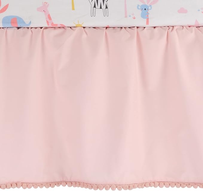 Lambs & Ivy Snuggle Jungle Pastel Safari Cotton Jersey 3-Piece Crib Bedding Set