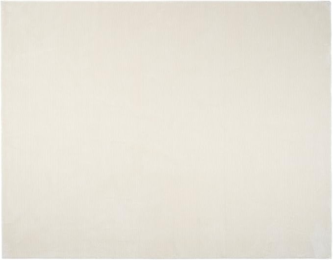 Revival Rugs Stripe 7'10"x10' Washable Area Rug for Living Room Bedroom - 100% Recycled Oeko-TEX Certified, Medium Pile, Beige, Cream
