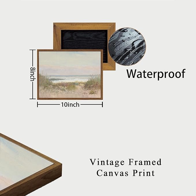OIQArtOIQ Vintage Landscape Canvas Wall Art Framed Natural Scenery Painting Artwork Prints France Country Wilderness Farmhouse Decor Pictures Kitchen Bedroom Living Room Bathroom