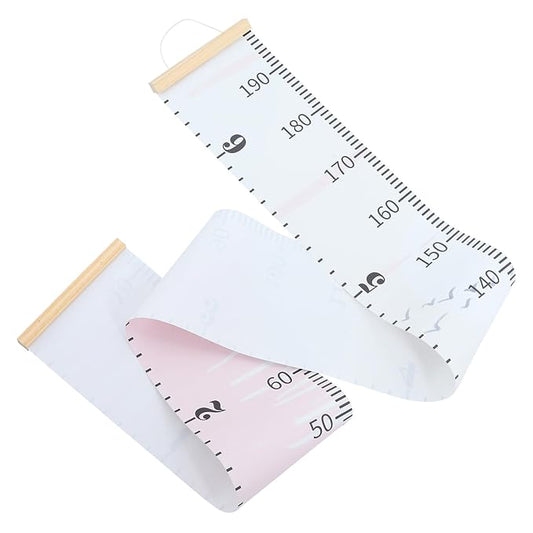 Wood Fabric Hanging Height Chart Ruler for Wall Growth Measurement Decor Sturdy Lightweight Growth Chart for Bedroom Nursery Portable Height Measuring Ruler