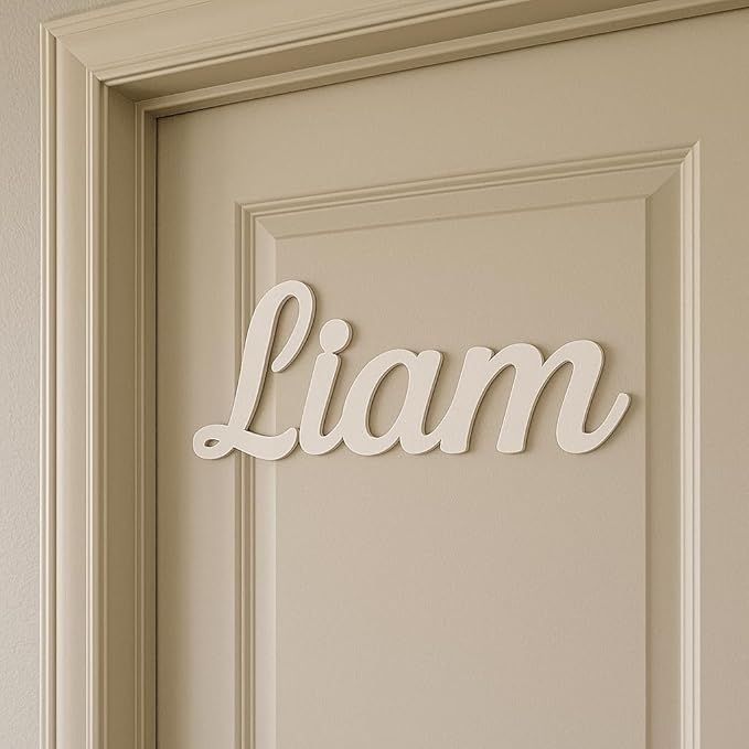 Wooden Name Sign 8-35" Wide Personalized Letters for Nursery Art Wall Room Decor Baby Shower Occasion Family Name Sign Nameplate Wood Plaque