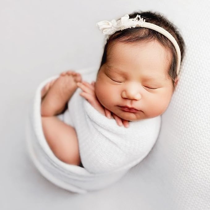 Newborn Photography Props for Baby Boys and Girls Newborn Wraps for Infant Baby Photoshoot Waffle Texture Knit Blanket
