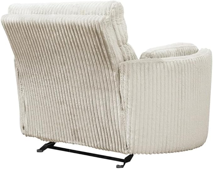 Pemberly Row Mega Ivory XL Extra Wide Power Glider Recliner (Set of 2) with USB Charging Ports and 2 Comfort Pillows for Living Room