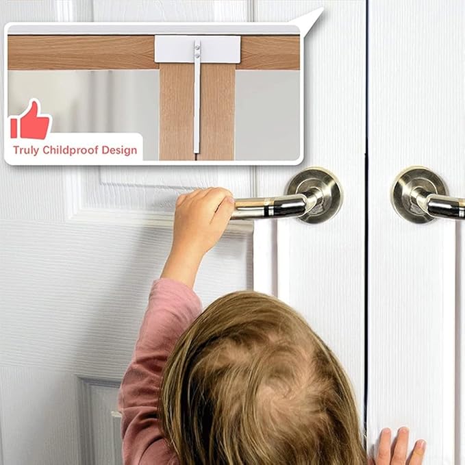 Children's Double Door Locks, Metal Bifold Door Lock, Secure Your Cabinets And Storage Areas 1 Pack