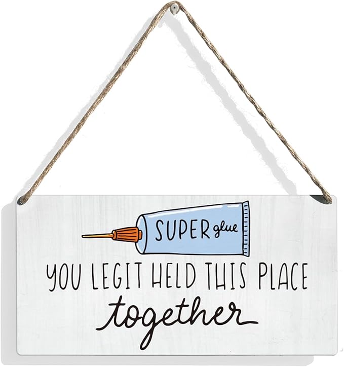 Funny Coworker Farewell Goodbye Sign Gifts Going Away New Beginnings Gifts for Coworkers Women Men Wood Wall Decor 12 × 6 Inch