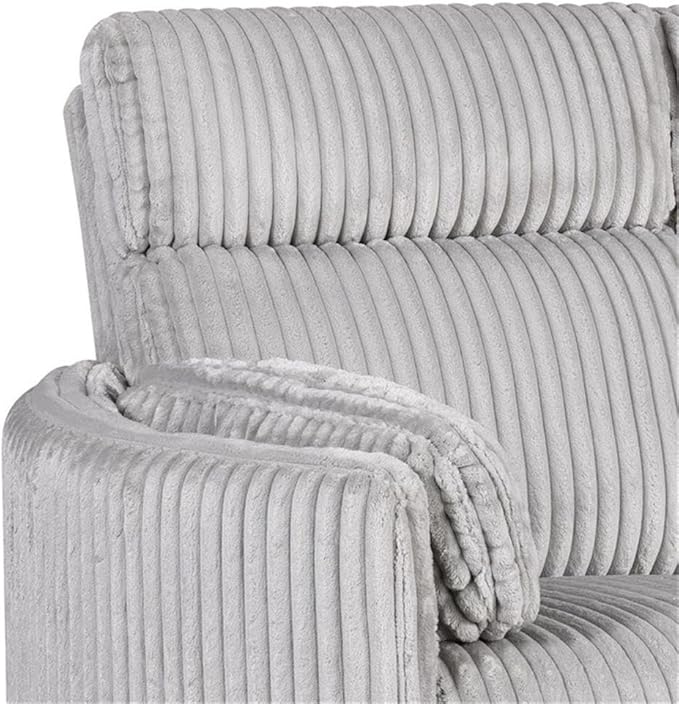 Pemberly Row XL Extra Wide Power Glider Recliner in Mega Gray (Set of 2) with USB Charging Ports and 2 Comfort Pillows for Living Room