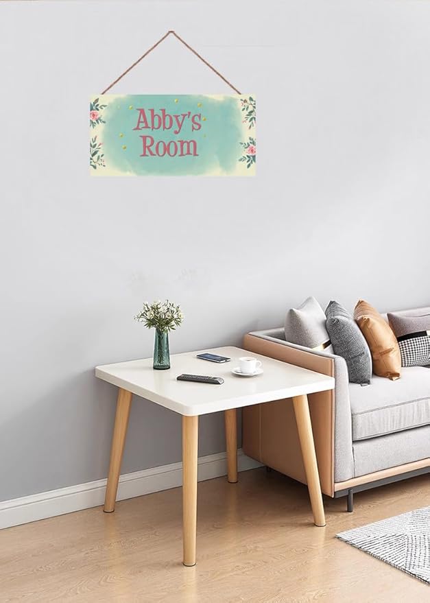 Personalized Flowers Sign Wall Art Décor For Kids Room Custom Name Door Decor, Flowers Floral Nursery Art Plate For Girls Room Boys Bedroom Garden