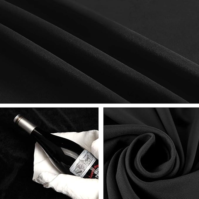 5x7ft Black Backdrop Background for Photography, High Density Polyester Fabric Black Photo Backdrop Curtain for Portrait Photoshoot, Party and Video