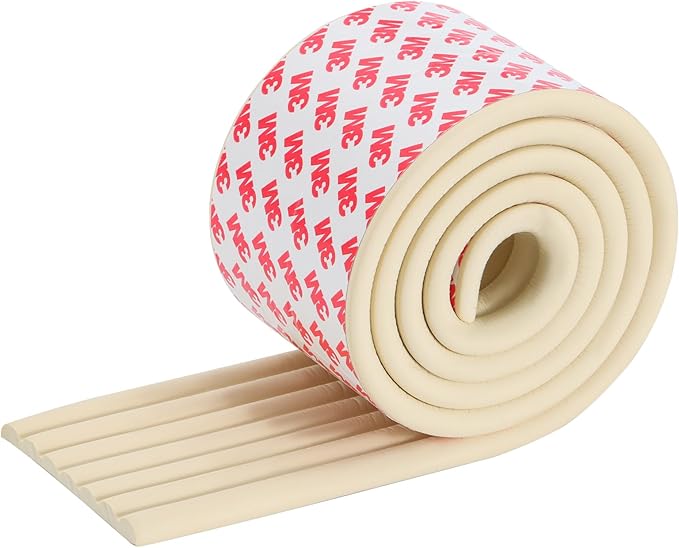 Corner Protector for Baby, Widen Edge Protector with Adhesive Backing, Baby Proofing Edge Corner Protect Self Adhesive Furniture Guard Bumper for Table, Desk, Fireplace (White, 6.6ft)