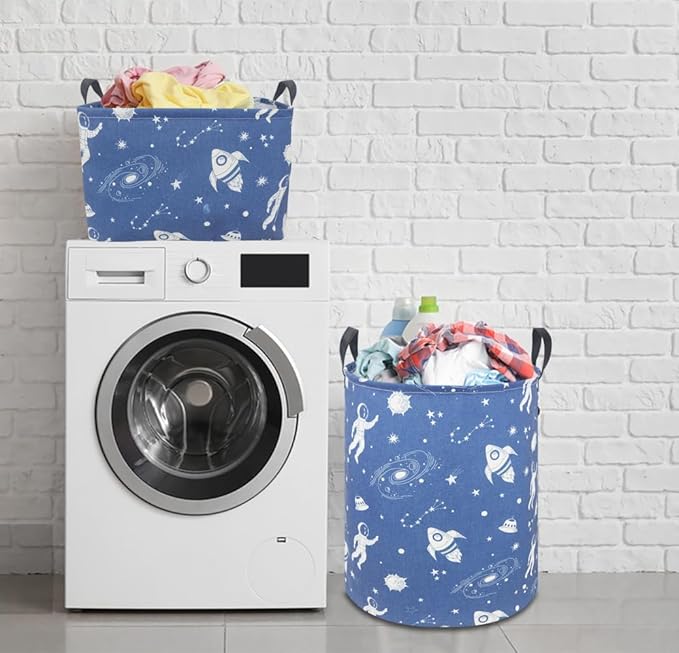 Kids Laundry Hamper,Laundry Basket,Baby Nursery Hamper,Waterproof Storage Bin,Clothes Organizer Basket,Room Decor(Universe)