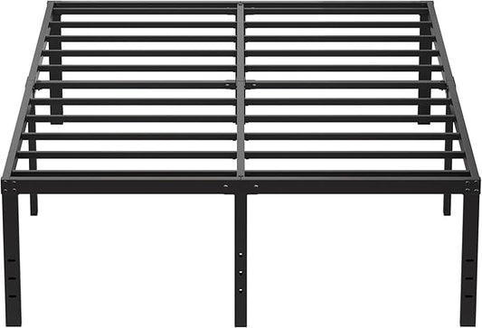 EMODA 20 Inch King Bed Frame No Box Spring Needed, Heavy Duty Tall Metal Platform with Large Storage Space, Noise Free, Easy Assembly, Black