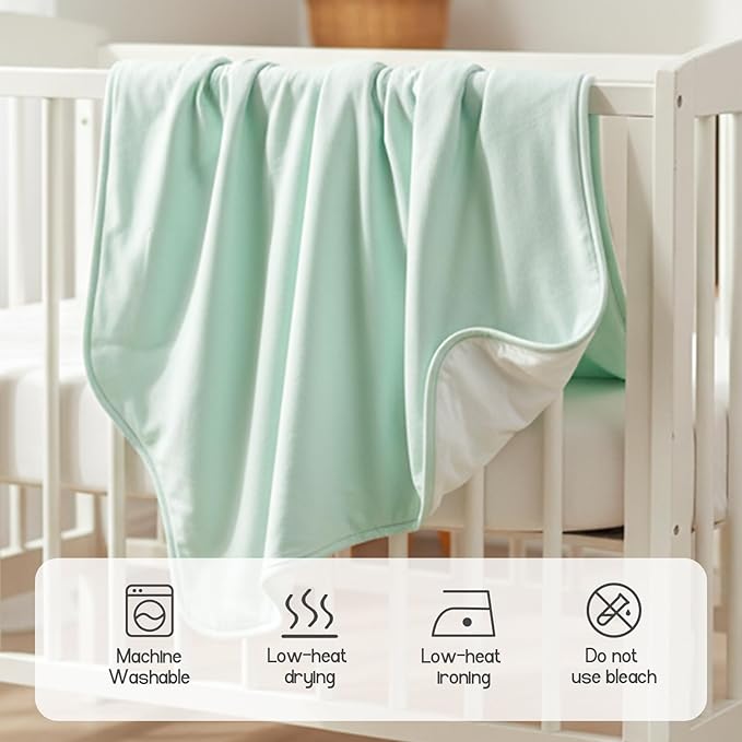 Supersoft Baby Blankets for Girls Boys, Rayon Made from Bamboo Baby Quilt - Breathable & Hypoallergenic Blanket for Bedding Crib Stroller 30"x40" (Green)