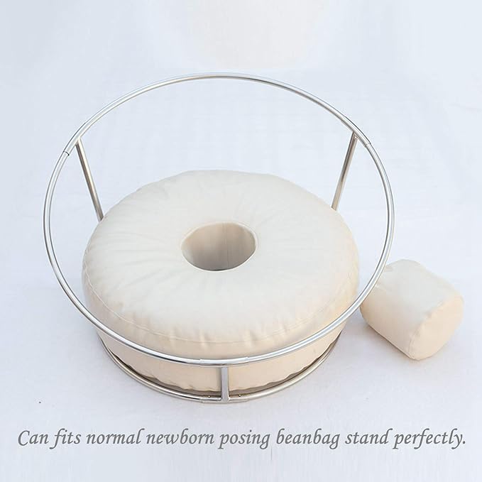 Honra Orraphtstu Newborn Baby Photography Props Beanbag Posing Photoshoot Professional Cover Filling Not Included (Beige)