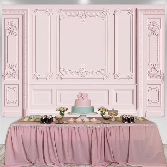 Light Pink Empty Room Wall Photography Backdrop Classic Interior Wedding Photo Background Girls Birthday Baby Shower Party Decorations Photoshoot Props 8x6ft Fabric
