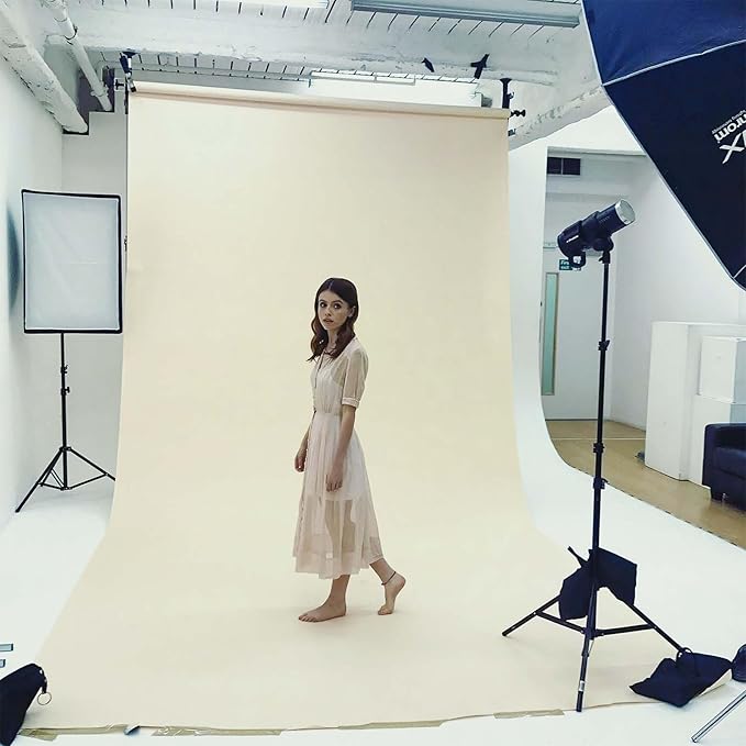 GFCC Ivory Photo Backdrop - 10FTx10FT Background for Photography Photo Booth Backdrop for Photoshoot Video Recording Background Screen Parties Curtain