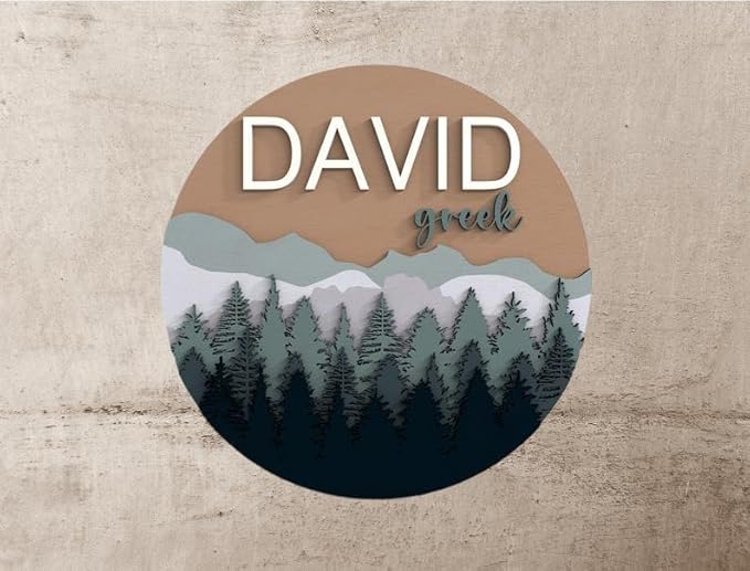 Personalized Wooden Name Sign for Nursery - Cute Tree Custom Room Name Signs for Bedroom Decor, Gift for Baby Name Signs for Kids Room