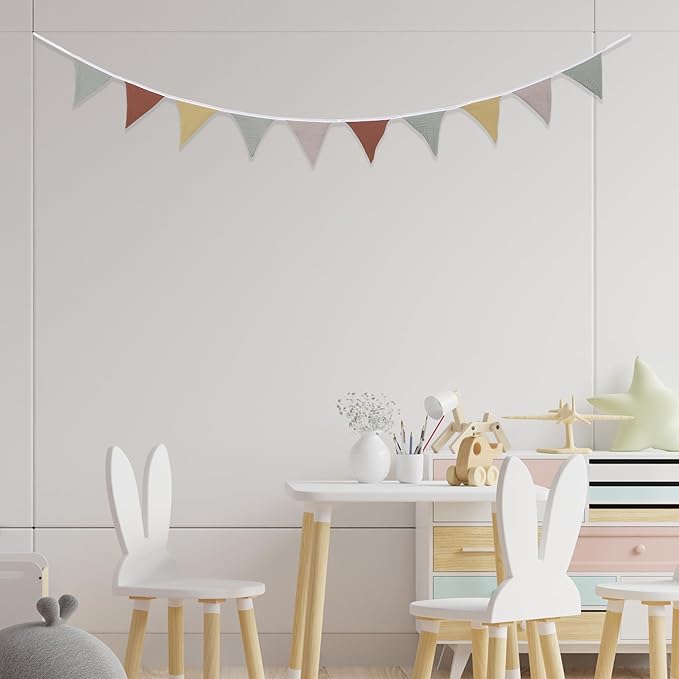 Pennant Banner Flags,Infant and toddler room decoration pennant,for Nursery Decor Baby Birthday Boho Wedding Shower Party Event (Colorful triangular flag banner96)