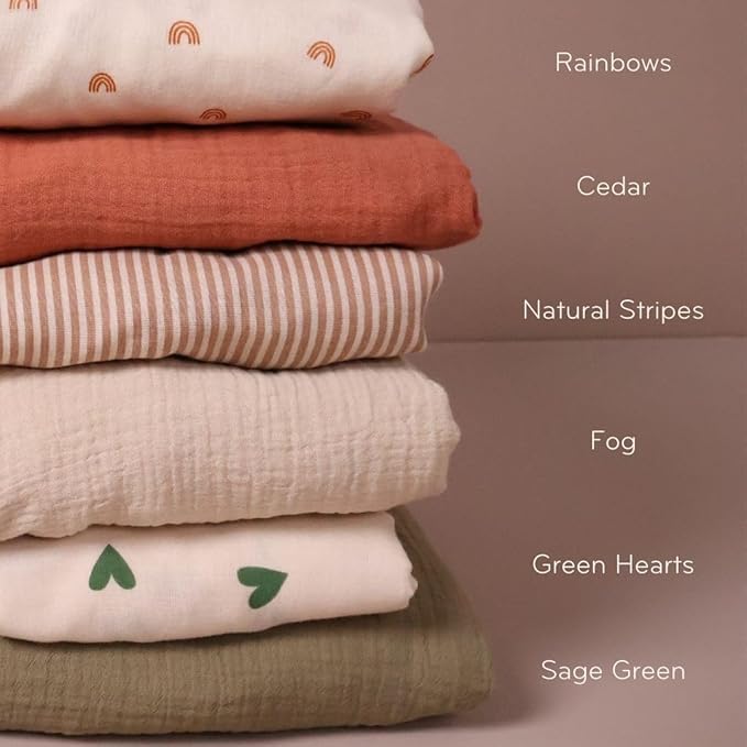 Crib Sheets – Organic Cotton Muslin Fitted Crib Sheet – Standard Size for Baby Boy and Baby Girl 28" x 52" Ultra-Soft and Breathable. (Fog)