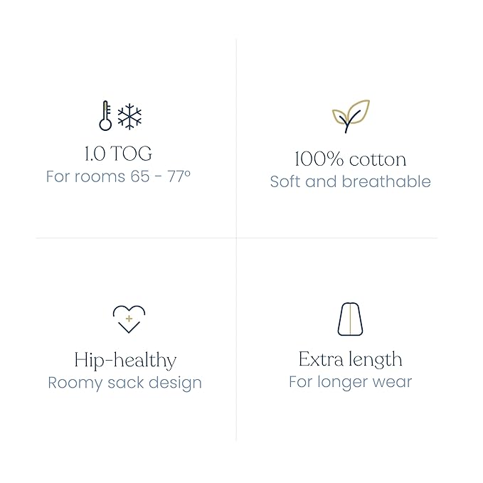 HALO SleepSack, 100% Cotton Wearable Blanket, Swaddle Transition Sleeping Bag, TOG 0.5, Ocean Life, Large, 12-18 Months
