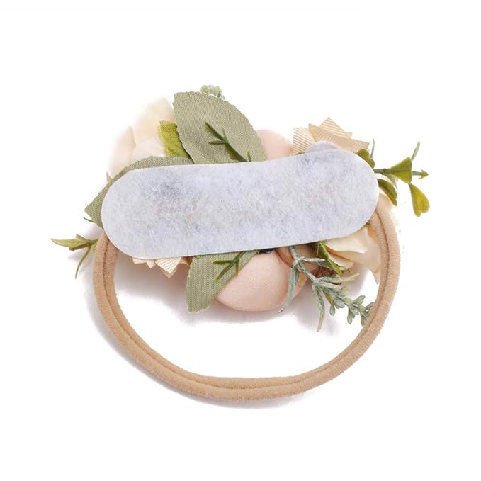 Baby Girl Floral Headbands- 3pcs Nylon Headband Handmade Flower Crown Elastic Hairband Newborn Toddler Hair Accessories Gifts for Girls （1-6 years old）