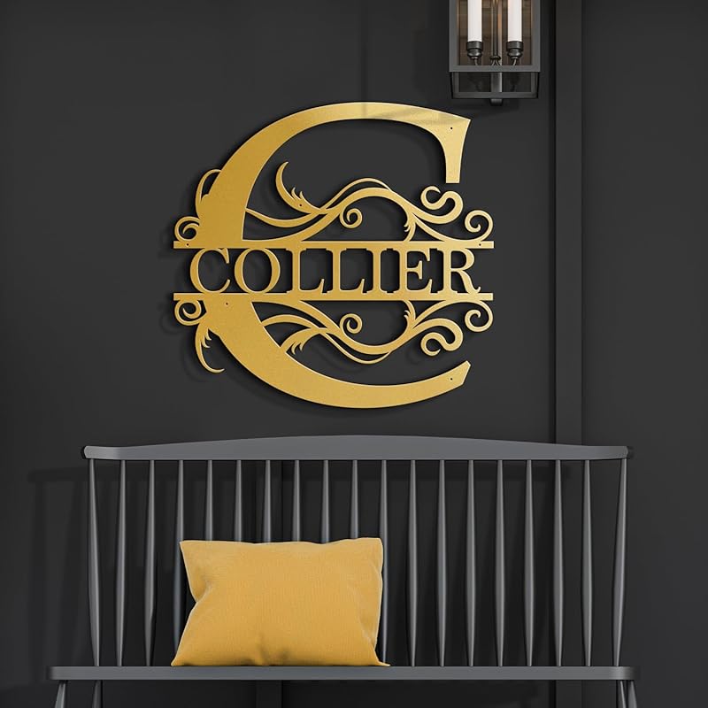 Custom Metal Signs | Metal Name Sign | Split Letter Monogram | Last Name Sign | Family Name Sign | Personalized Wedding Gift | Outdoor Metal Art | Metal Art | Housewarming Gift | Metal Wall Decor