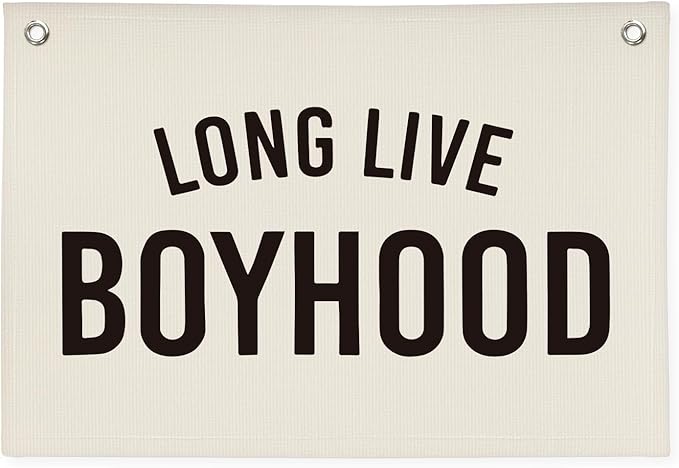 Boy Room Decor,Long Live Boyhood Canvas Banner Nursery Playroom Wall Decor for Boys Bedroom Toddler Decorations Teen Boy Room Decor,Playroom Decor Wall Hanging Flag Canvas Banner 30x20 Inch